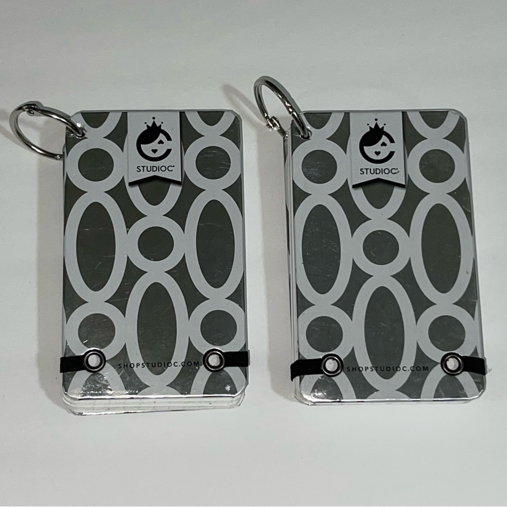 Studio C Silver Set of 2 Ring Bound Lined Index Cards, 3” x 5”